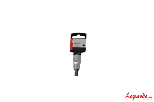 Bussola esagono 1/2", corta, 8mm Granit black edition