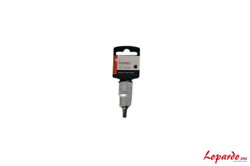 Bussola esagono 1/2", corta, 6mm Granit black edition