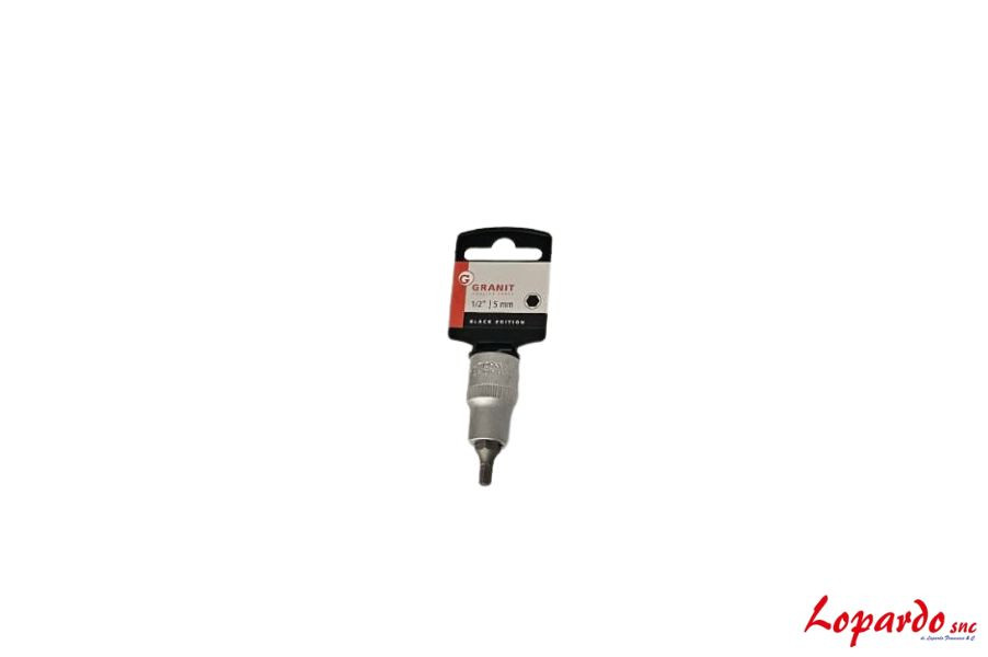 Bussola esagono 1/2", corta 5mm Granit black...