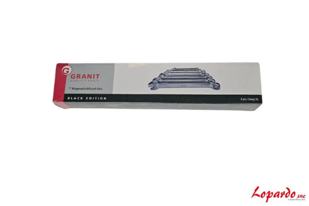 Serie di chiavi combinate, inclinate XL Granit black edition