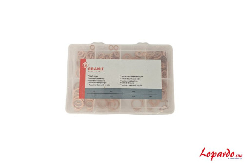 Assortimento anelli di rame Granit 240 pz, metrici