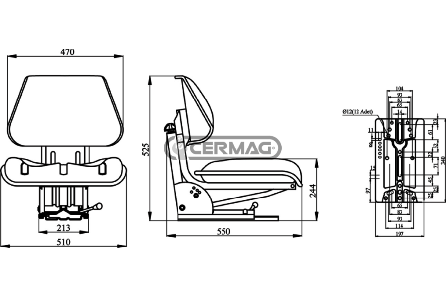 Sedile 98040 con moll ad inclinaz. variabile...