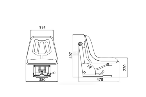 Sedile Ts49100gp con sospensione meccanica Kramp 2