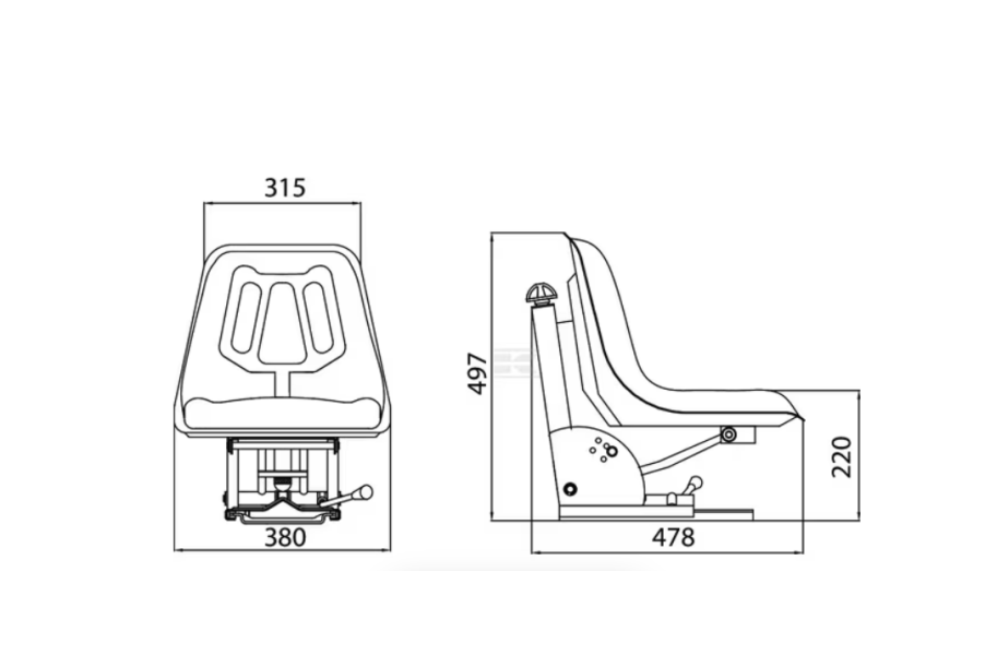 Sedile Ts49100gp con sospensione meccanica Kramp