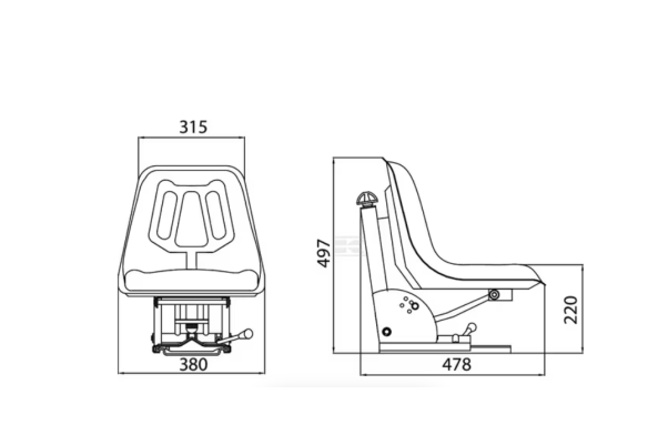 Sedile Ts49100gp con sospensione meccanica Kramp