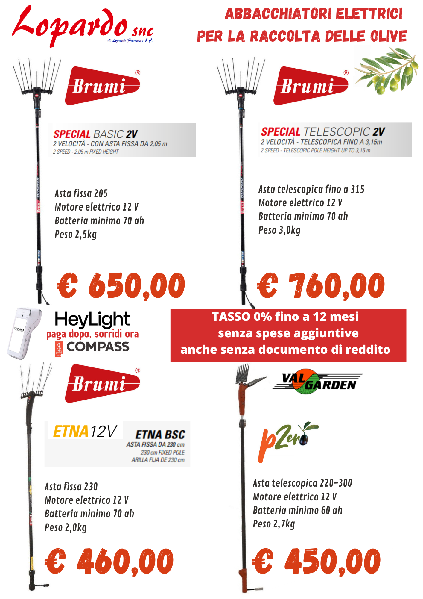 Offerta abbacchiatori elettrici